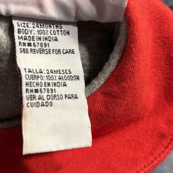 Cincinnati Reds Shirt 24 Months Girls Ruffle Embroidered Collar Gray Black Sleev - Picture 8 of 10